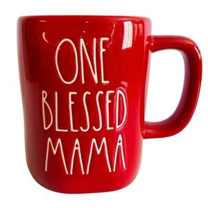 Rae Dunn Red 'One Blessed Mama' Mug